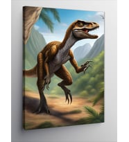 Kanvas Tablo Dinozor T-Rex Av Peşinde