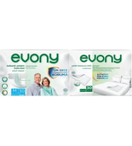 Evony Hasta Bezi Yetişkin Bel Bantlı Tekstil Yüzey Orta 30 Adet + Yatak Koruyucu Örtü 30 Adet