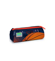 CORAL HIGH 22066 KIDS TURUNCU LACİVERT BASKETBOL DESENLİ ÜÇ BÖLMELİ KALEM ÇANTASI