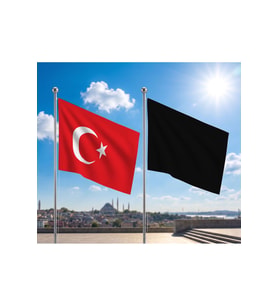 TRY Raşel Kumaş Bayrak ve Türkiye Cumhuriyeti Alpaka Kumaş Bayrak 2'li set 70x105