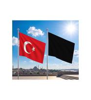 TRY Raşel Kumaş Bayrak ve Türkiye Cumhuriyeti Alpaka Kumaş Bayrak 2'li set 70x105