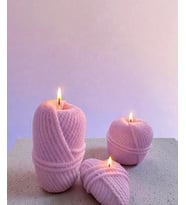B_candles 3 lu mum seti kokulu yumak model (Lila)