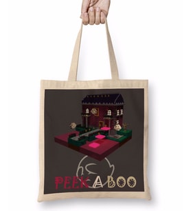 Peek a Boo Bez Çanta Uzun Saplı