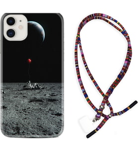Apple iPhone 11 12 13 Mini Kılıf Boyun Asklı Rasta Silikon Astronoot Red Baloon 1608
