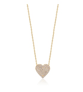 EMILIANO JEWELLERY 925 AYAR GÜMÜŞ KALPLI ZİRKON KOLYE