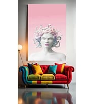 SOYUT MEDUSA PUDRA RENKLER V1 Ev Duvar Salon Güzellik Salonu Ofis Dükkan Dekarasyon Kanvas Tablo (Çok Renkli)