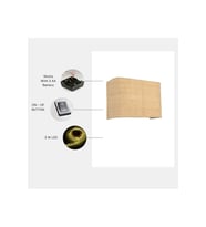 YENİ HASIR PİLLİ RATTAN ABAJURLU DİKDÖRTGEN APLİK