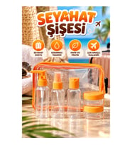 5 Parça Seyahat Bakım Şişesi Seti – 30 ml Şeffaf Kaplar ve Taşıma Çantası