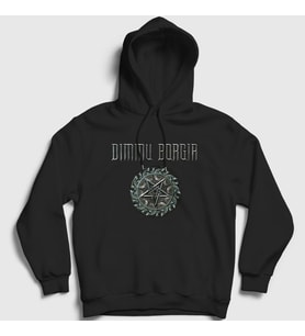 Presmono Unisex Siyah Pentagram V2 Dimmu Borgir Kapüşonlu Sweatshirt 293378tt