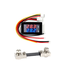 DC 0-100V 0-100A Voltmetre + Şönt Bara Direnci Seti
