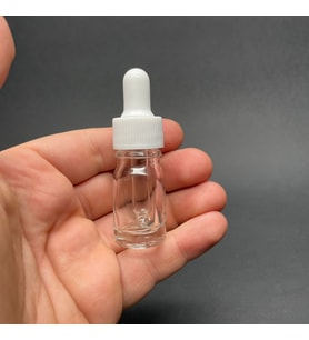5Ml Saydam Cam Damlalıklı Şişe , Beyaz Kapak , 5 Cc Şeffaf Cam Damlalıklı Şişe x 6 Adet