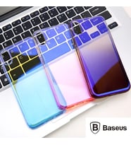 Baseus İPhone Xs Max Glow Case Şeffaf Silikon Kılıf-(5775) - GLST9182-4684 (Siyah)