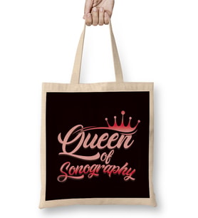 Queen Of Sonography Sonographer Ultrasound Echography Doctor Bez Çanta Uzun Saplı