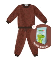 Hayvanlar Erkek Bebek Kahverengi Eşofman Takım