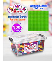 Smile Blocks 900 Parça Plastik Kutulu Mikro Blok Yeşil Uygulama Zeminli