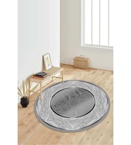 Dijital Baskılı Kaymaz Taban Yıkanabilir Yuvarlak Salon Halısı Koridor Halısı Paspas NDY-SD-1024 (Gümüş)
