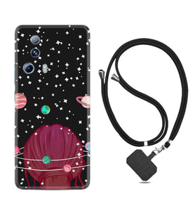 Xiaomi Mi 13 Lite Kılıf Resimli Boyun Askılı İpli Desenli Silikon Space Woman 1311