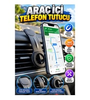 Manyetik Araç İçi Telefon Tutucu – 360° Döner Alüminyum Dashboard Standı