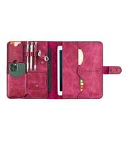 Twingold Kişiye Özel %100 Deri Rainbow iPad Organizer 10.2" Fuşya (Fuşya)