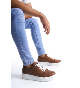 Boost Bağcıklı Taba Beyaz Erkek Günlük Sneaker Ayakkabı