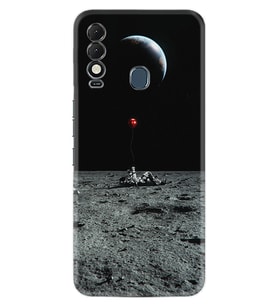 Tecno Spark 8T Kılıf Silikon Desen Özel Seri Astronoot Red Baloon 1608