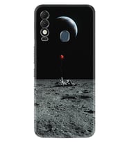 Tecno Spark 8T Kılıf Silikon Desen Özel Seri Astronoot Red Baloon 1608