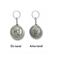 Marcus Aurelius ve Sezar Figürlü Roma Para (Sikke) Anahtarlık – Çift Taraflı – 1 Adet – Aksesuar