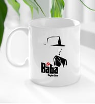BK Gift Kişiye Özel Babalar Günü Hediyesi Baba Godfather Tasarımlı Kupa Bardak-16 (Beyaz)