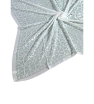 Mısırlı Eşarpları Devore Geometrik Desenli Eşarp (Beyaz)