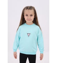 Toontoy Kız Çocuk Nakışlı Sweatshirt (Su Yeşili)