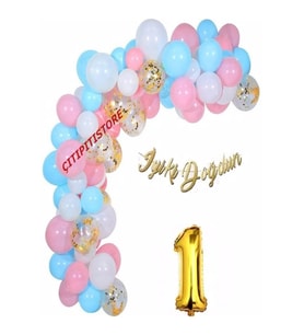 Macaron Pembe Mavi Balon Set