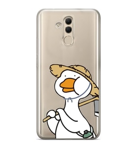 Huawei Mate 20 Lite Uyumlu Ördek Desenli Şeffaf Telefon Kılıfı