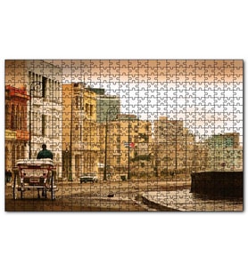 Cakapuzzle Küba'da Tenha Bir Cadde Puzzle Yapboz MDF (Ahşap) (120 Parça)