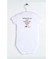 Bir Tek Annem Olsun Özel Tasarım Bebek Zıbın Pamuklu Çıtçıtlı Body