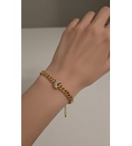 Kadın Xuping Hilal Detaylı Zirkon Taşlı Gurmet Bileklik (Rose)