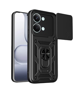 Poco X8 Pro Max Pars Lens Yüzüklü Silikon - Siyah