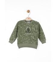 Erkek Bebek Pamuklu İki İplik Yazılı Desert Sweatshirt (Haki)