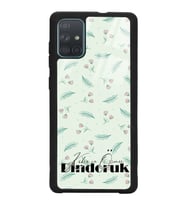 Samsung A71 Uyumlu Yeşil Yapraklı Tasarımlı Glossy Telefon Kılıfı