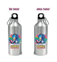 Metal Gumus Kancalı Baskılı Su Matarası 600ml. (YıldızIşığı)