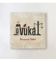 Kişiye Özel Avukatlık Bürosuna Özel Taş Bardak Altlığı