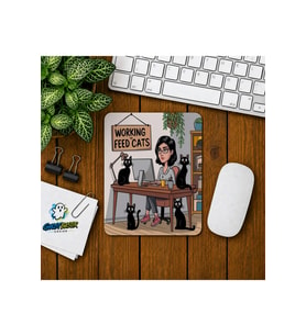 Kedi Besleme Baskılı Oyuncu Mousepad 0114