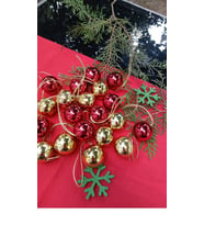 20 Adet Red Gold Dekoratif Parlak Top Ağaç Süsü 3cm