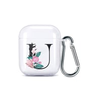 PrintiFy Airpods 1. Nesil Uyumlu Harf Tasarımlı Şeffaf Silikon Kılıf - U