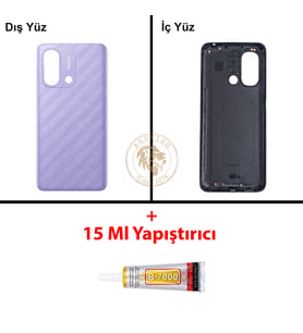 Xiaomi Redmi 12C Lavanta Moru Arka Pil Kapağı Batarya Kapağı Lazer Kesim + B-7000 Yapıştırıcı