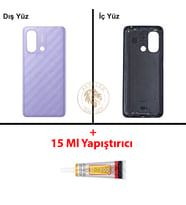 Xiaomi Redmi 12C Lavanta Moru Arka Pil Kapağı Batarya Kapağı Lazer Kesim + B-7000 Yapıştırıcı