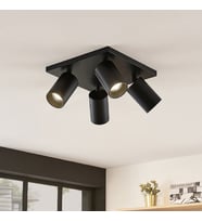 RİOLIGHT MODERN1 SİYAH1 GÖVDE1 HAREKETLİ1 BAŞLIK 4XGU10 KARE TABAN LED SPOT LED AVİZE (AMPUL DAHİL)