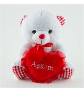 Sevimli Peluş Ayı Kalpli 20 Cm