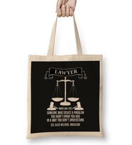 Lawyer Definition Judgement Judge Attorney Gift İdea Present Bez Çanta Uzun Saplı