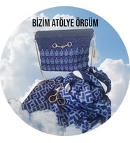 İKİ RENKLİ LACİVERT-İNDİGO MAVİ  KADIN EL PORTFÖYÜ - OMUZ ÇANTASI (INDIGO-LACIVERT)