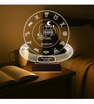 Luvivia Kova Burcu Aquarius Astroloji Doğum Günü Hediyesi Kişiye Özel 3D Lamba - Masa Gece Lambası